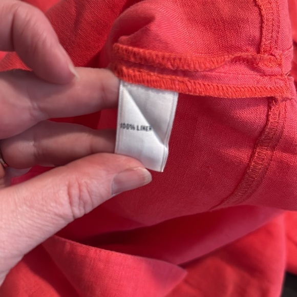 Josephine Chaus Pink Linen Short & Blouse Set Size Large Petite - Picture 5 of 9